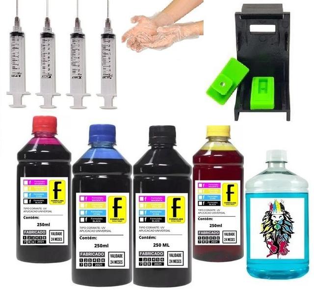 1100ml Kit Tinta Recarga Compatível Cartucho Hp 2774 Cartucho 667 Com Snap + Manual - KINGS OF INK Imagem de 1100ml Kit Tinta Recarga Compatível Cartucho Hp 2774 Cartucho 667 Com Snap + Manual