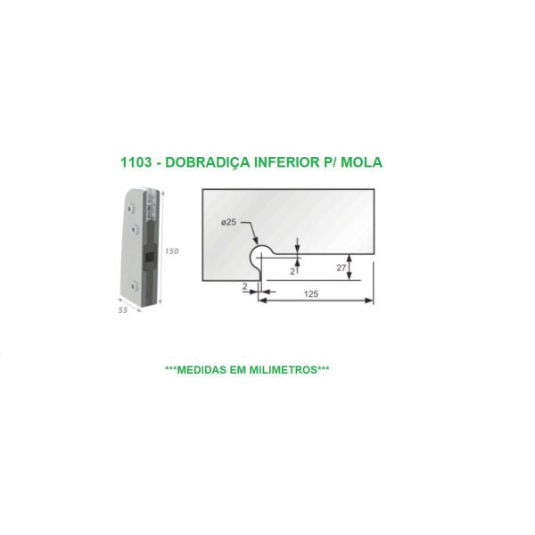 Imagem de 1103 - Dobradiça Inferior Para Vidro Temperado - Tipo Mola