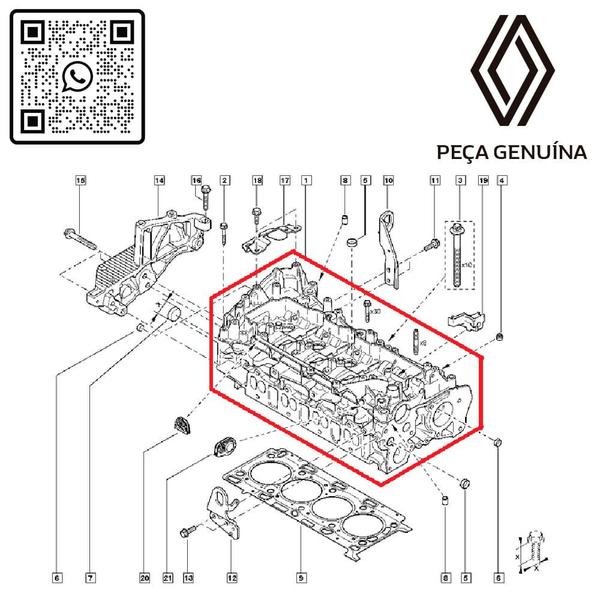 Imagem de 110417248r - cabeçote (sem comandos e válvulas)- motor 2.3 16v m9t - 2013 em diante - master iii