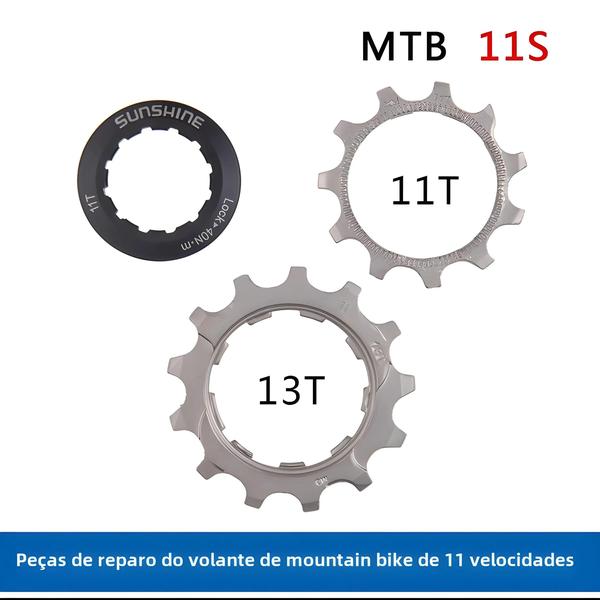 Imagem de 11t 12t 13t Sunshine Bicicleta Cassete Pinhão Peças De Reparo Para 8s 9s 10s 11s 12s Roda Livre De