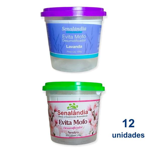 Imagem de 12 Antimofo Secar Ambiente Grande Desumidificador Potente Evita Mofo Lavanda Neutro 130g - Envio Já