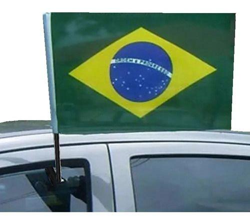 Imagem de 12 Bandeiras Do Brasil Com Suporte Para Carro Bandeira Copa