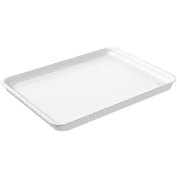 Imagem de 12 Bandejas Plásticas para Servir Hamburguer 32x23cm Restaurante Branco A4 Uno Coza