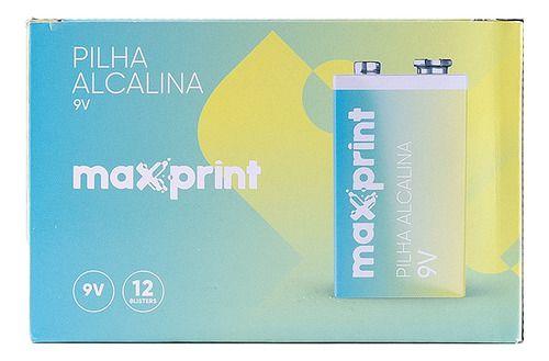 Imagem de 12 Baterias Alcalina Maxprint 9v 6f22 12 Cartela C/1 Unidade