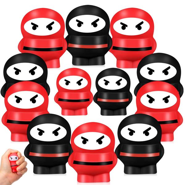 Imagem de 12 bonecos Stress Balls Ninja Warriors para lembrancinhas