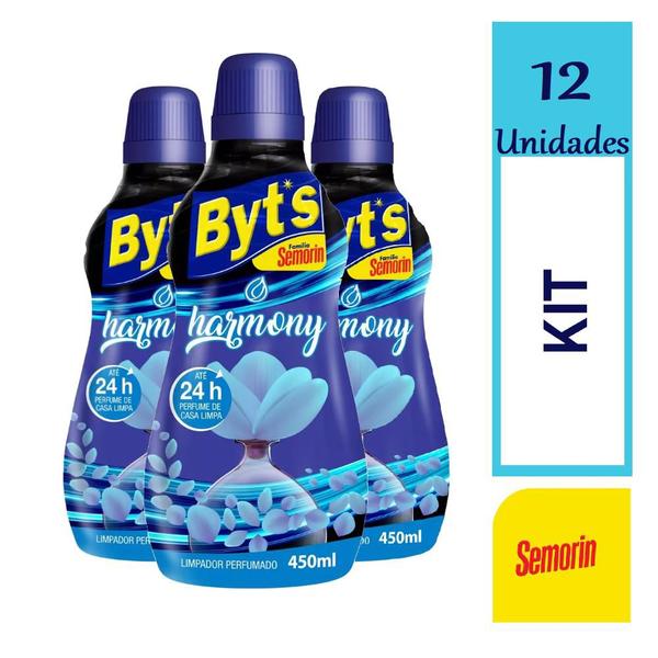 12 Byts Limpador Perfumado Harmony 450ml 24h Perfumado - Semorin Imagem de 12 Byts Limpador Perfumado Harmony 450ml 24h Perfumado