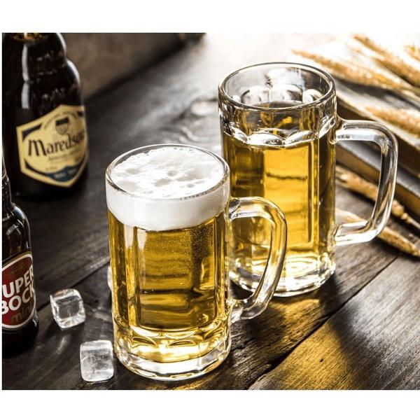 Imagem de 12 caneca de chopp cerveja bebida vidro resistente 400ml