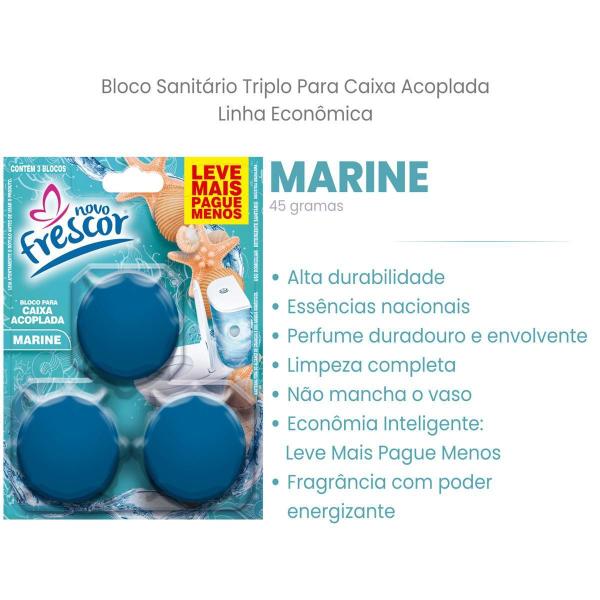 Imagem de 12 Cartelas Pinho + 12 Marine Tablete Sanitário 45G 3 Blocos