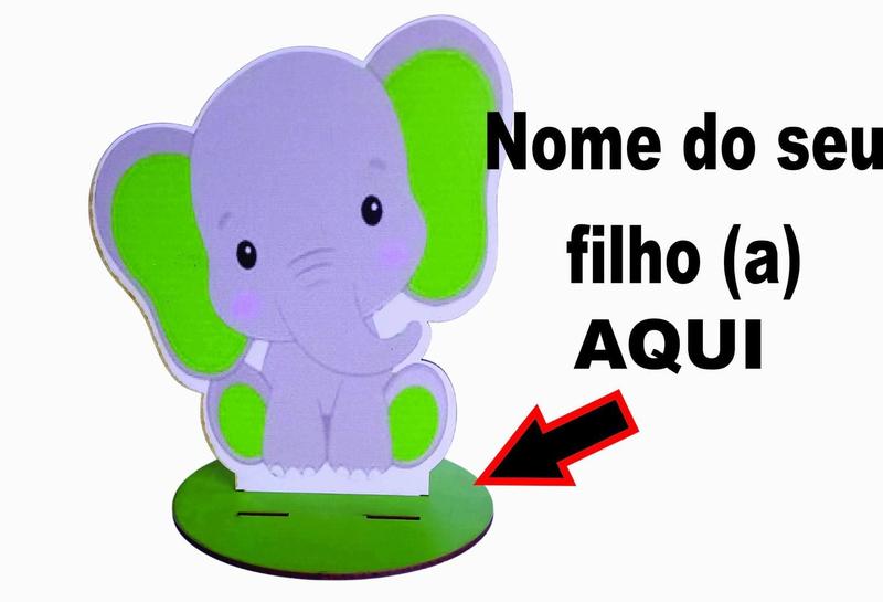 Imagem de 12 Centros Mesa Elefante verde Personalizado Lembranças Festa