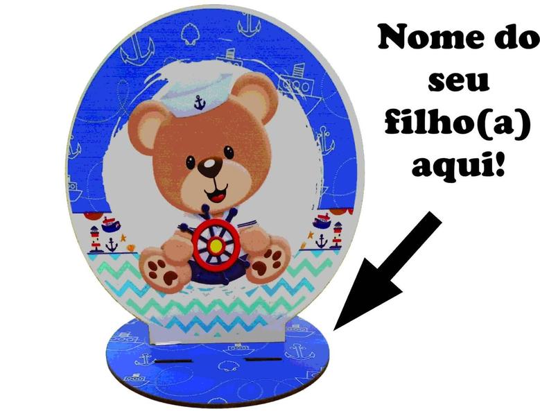 Imagem de 12 Centros Mesa Urso azul Personalizado Lembranças Festa