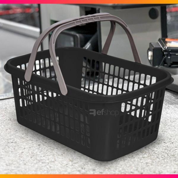12 Cesta Cestinha Plástica Supermercado Mercado Reforçado 9L - Usual Utilidades Imagem de 12 Cesta Cestinha Plástica Supermercado Mercado Reforçado 9L