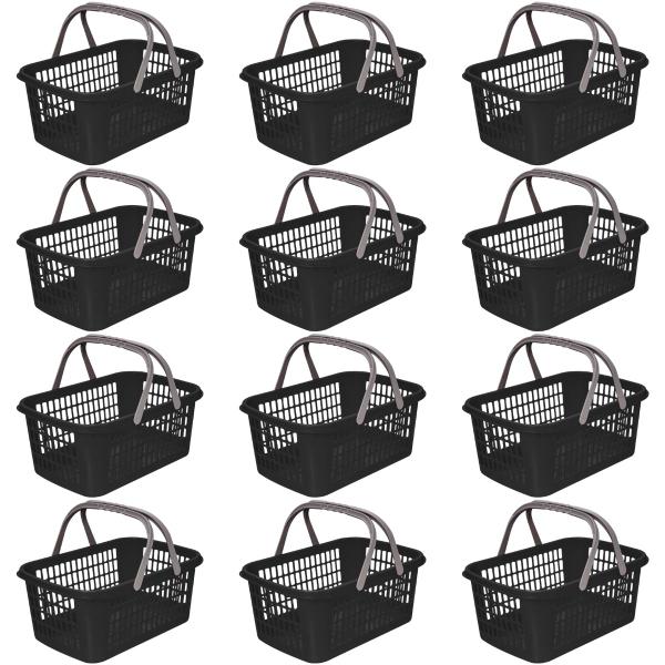 12 Cesta Cestinha Plástica Supermercado Mercado Reforçado 9L - Usual Utilidades Imagem de 12 Cesta Cestinha Plástica Supermercado Mercado Reforçado 9L