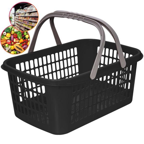 12 Cesta Cestinha Plástica Supermercado Mercado Reforçado 9L - Usual Utilidades Imagem de 12 Cesta Cestinha Plástica Supermercado Mercado Reforçado 9L