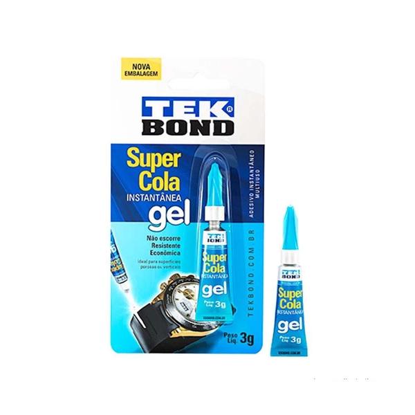 Imagem de 12 Colas TekBond Instantânea Gel 3g Não Escorre Resistente