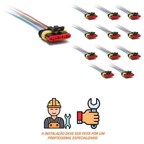 Imagem de 12 Conector Chicote Lanterna LED Lateral Carreta 5 vias