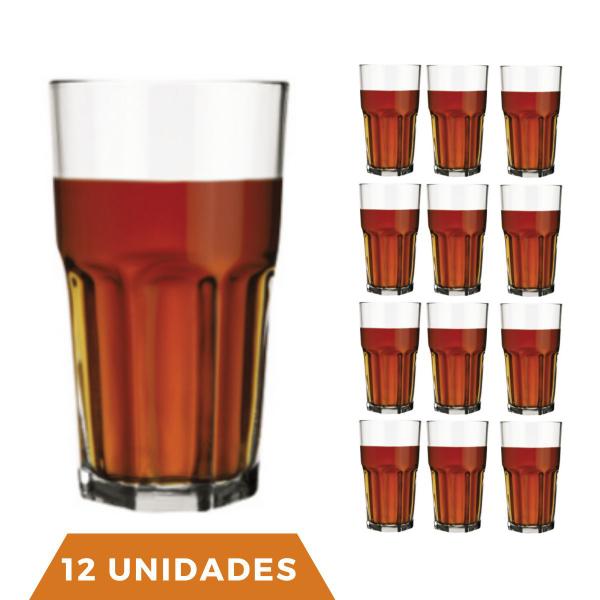 Imagem de 12 Copo Bristol Redondo Luxo Vidro Transparente 410ml Nadir