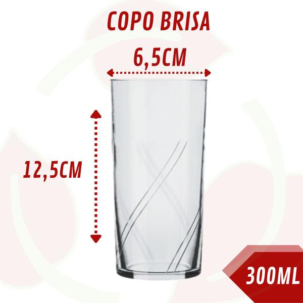 Imagem de 12 Copo de Vidro Brisa 300ML Nadir Transparente Suco Água