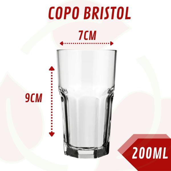 Imagem de 12 Copo de Vidro Bristol 200ML Nadir Café Água Eventos Drink