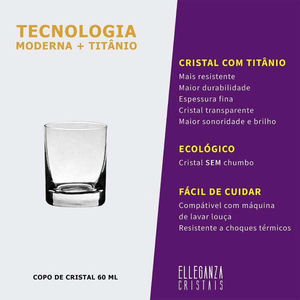 Imagem de 12 Copos De Cristal Para Shot/Tequila 60 Ml Barline Bohemia