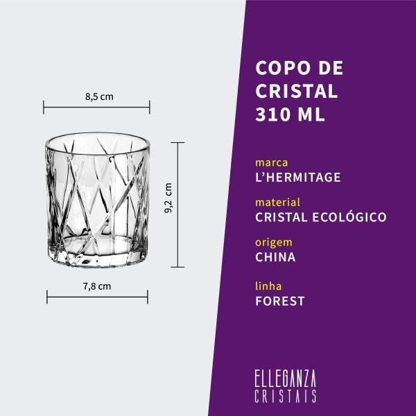 Imagem de 12 Copos De Cristal Whisky 310 Ml Linha Forest L'Hermitage