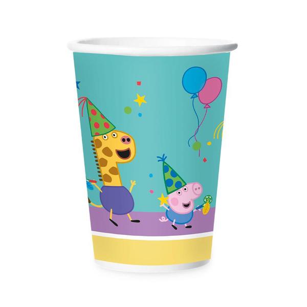 12 Copos decoração Peppa Pig 180ML festa aniversário - Regina festa Imagem de 12 Copos decoração Peppa Pig 180ML festa aniversário