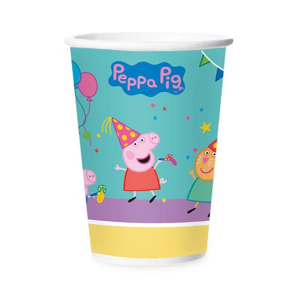 12 Copos decoração Peppa Pig 180ML festa aniversário - Regina festa Imagem de 12 Copos decoração Peppa Pig 180ML festa aniversário