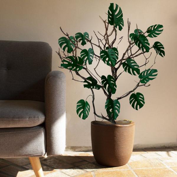 Imagem de 12 Costelas de Adão Artificial Design Autêntico Plantas Decorativas para Arranjos Sofisticados 55cm