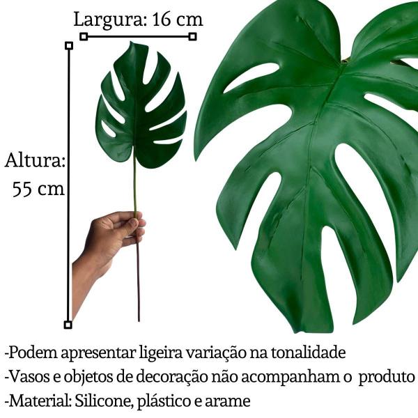 Imagem de 12 Costelas de Adão Artificial Design Autêntico Plantas Decorativas para Arranjos Sofisticados 55cm