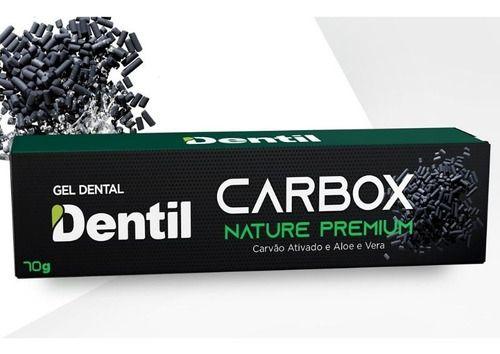 Imagem de 12 Creme Dental Carbox Xilitol Nature Premium Dentil Carvão