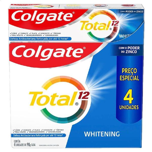 Imagem de 12 Creme Dental Pasta Colgate Total 12 Whitening 90g Cada