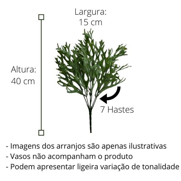 Imagem de 12 Folhagem Artificial de Chifre de Veado Planta Artificial que Combina com Qualquer Estilo - DE645606