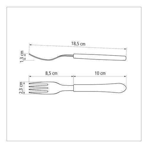 Imagem de 12 Garfo De Mesa Inox Tramontina Leme Preto Ref 23182400