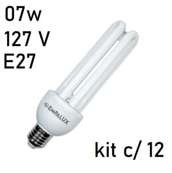 Imagem de 12 Lâmpadas Fluorescente Luz Br 07W 127V 6.400K E27 Empalux