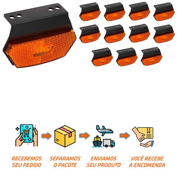 Imagem de 12 Lanterna Diamante Guerra LED Âmbar c/ Suporte - Fio