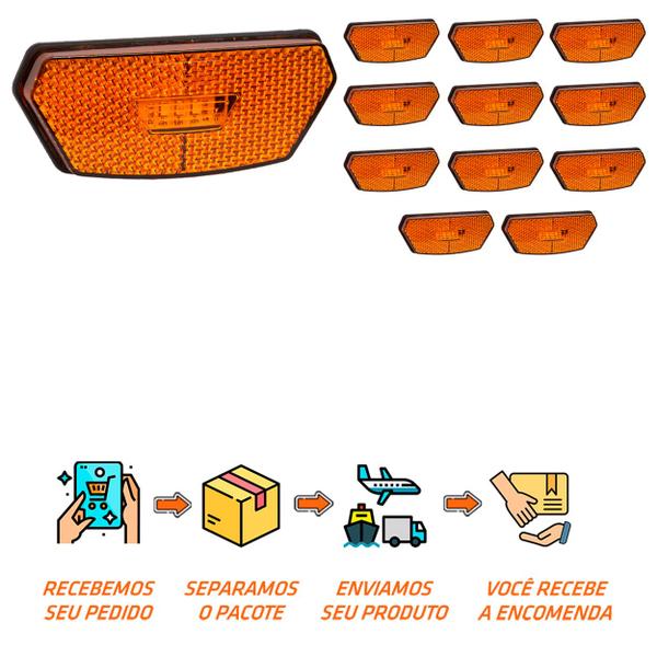 Imagem de 12 Lanterna Diamante Guerra LED Âmbar Saída Fios