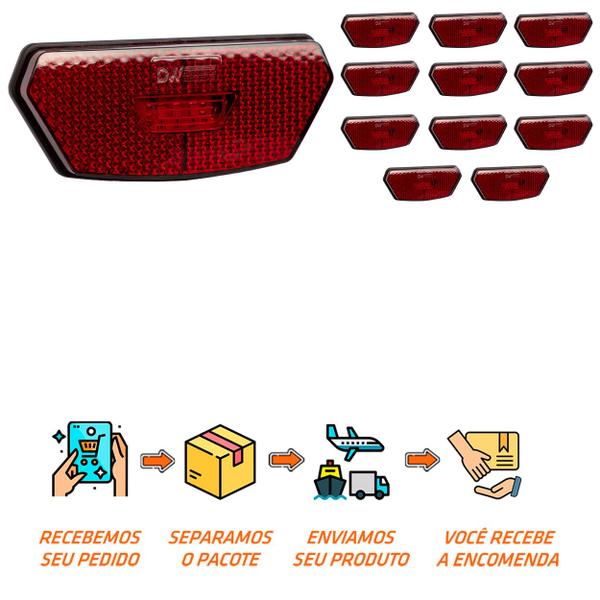 Imagem de 12 Lanterna Diamante Randon LED Rubi Saída Fios