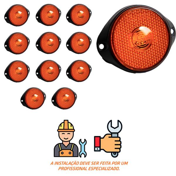 12 Lanterna Frontal Facchini LED Âmbar 65mm c/ Suporte - Fio - DW Componentes Imagem de 12 Lanterna Frontal Facchini LED Âmbar 65mm c/ Suporte - Fio