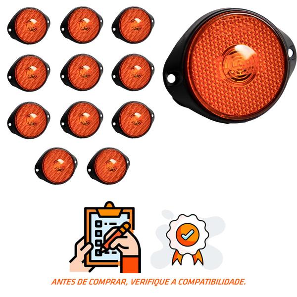 12 Lanterna Frontal Facchini LED Âmbar 65mm c/ Suporte - Fio - DW Componentes Imagem de 12 Lanterna Frontal Facchini LED Âmbar 65mm c/ Suporte - Fio