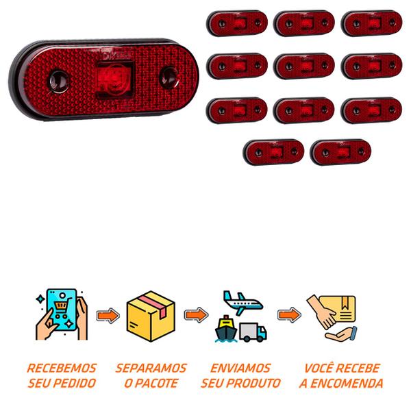 Imagem de 12 Lanterna Lateral Randon LED Rubi Saída Fios