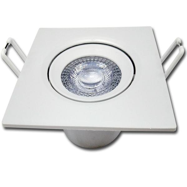 Imagem de 12 Luminária de Gesso Teto Spot 5w Quadrado Embutir Luz Branca Bivolt