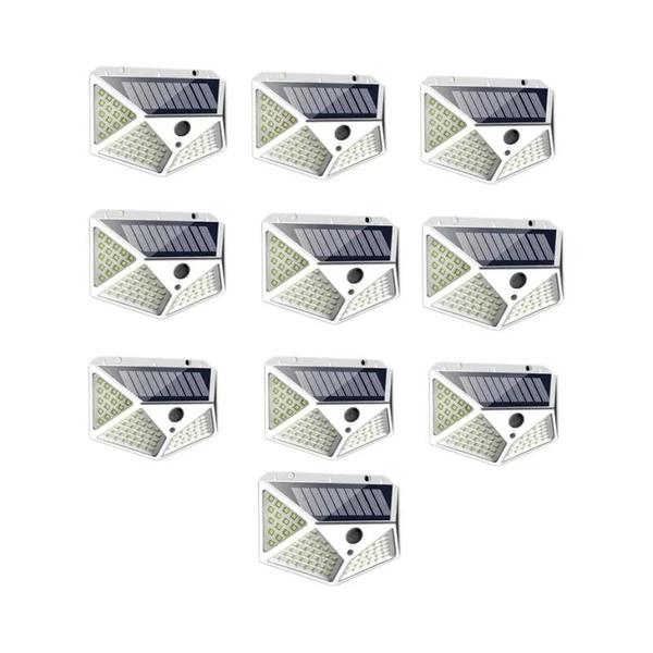 Imagem de 12 Luzes Solares de Parede com Sensor de Movimento - 100 LEDs - Iluminação Externa à Prova D'Água