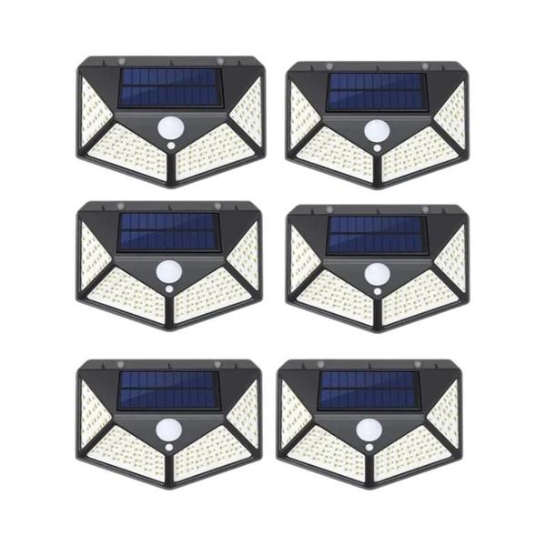 Imagem de 12 Luzes Solares de Parede com Sensor de Movimento - 100 LEDs - Iluminação Externa à Prova D'Água