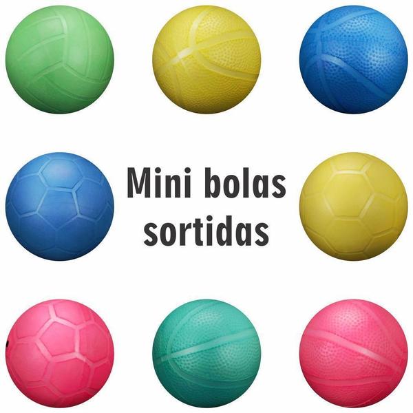 Imagem de 12 Mini Bolas De Vinil Apolo Frisada 10 Cm Futebol Coloridas