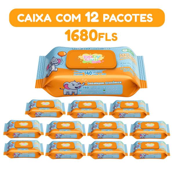 Imagem de 12 Pacotes Toalha Umedecida Tradicional 140 Fls Baby Club