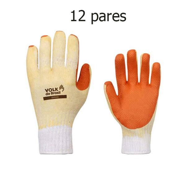 Imagem de 12 pares de Luva de proteção orange Volk epi com ca