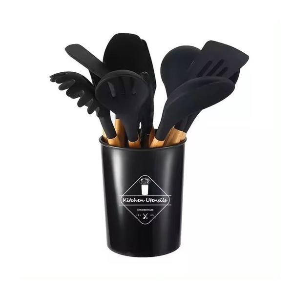 Imagem de 12 Pcs Kit De Madeira Cozinha Utensílios De Cozinha Silicone