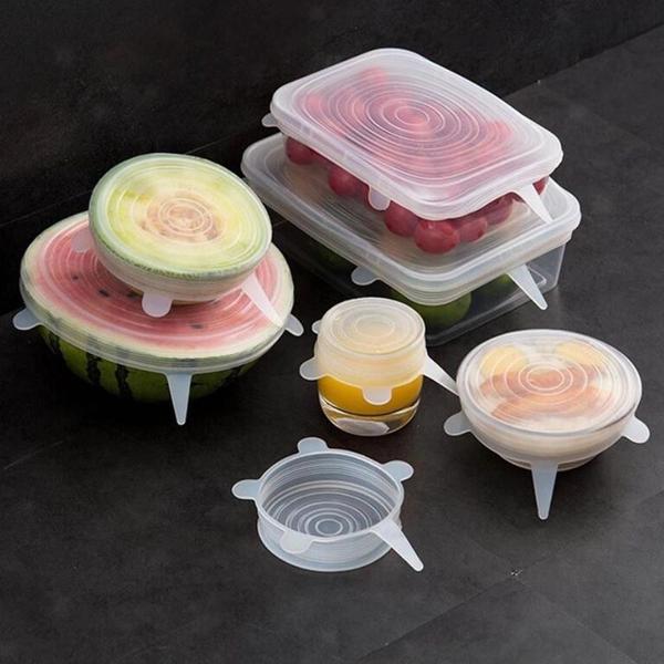 Imagem de 12 Pçs Tampas De Silicone Elásticas/Reutilizáveis Para Alimentos Frescos/Utensílio De Cozinha