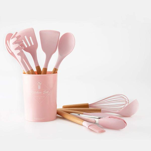 Imagem de 12 peças de utensílios de cozinha Conjunto de utensílios de cozinha Conjunto de utensílios de cozinha de silicone Conjun