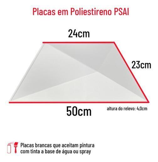 Imagem de 12 Placas 3D Pvc Painel Trapézio Revestimento Parede 50X50Cm