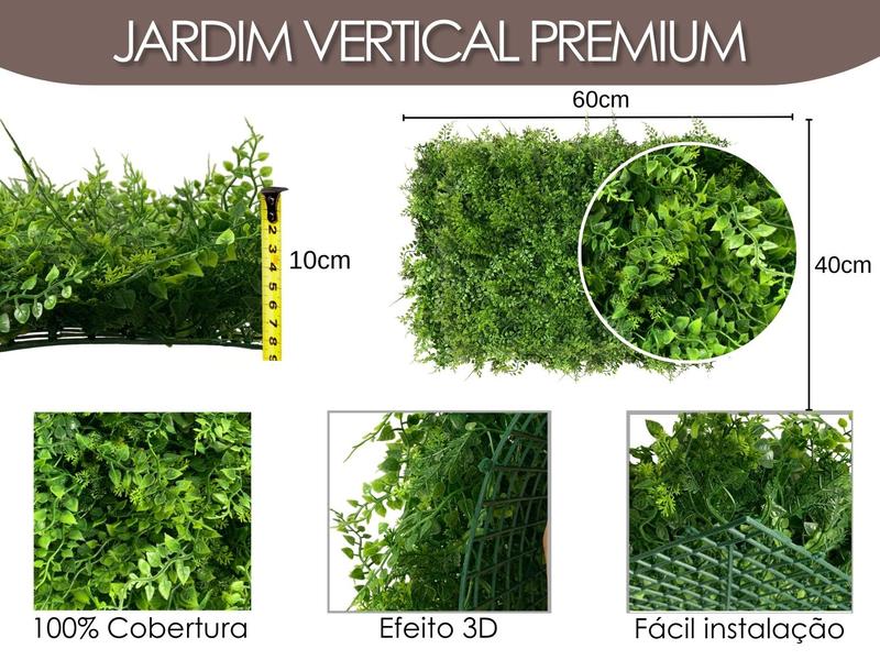 Imagem de 12 Placas de Alta Qualidade Plantas Permanentes para Jardim Vertical Indicado Decoração Área Interna